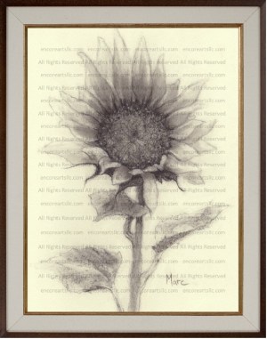 Sunflower 1 Charcoal Print by Marc, Encore Arts, LLC