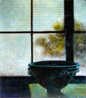 Bowl Before Window (Oil) Art Print by Marc, Encore Arts, LLC
