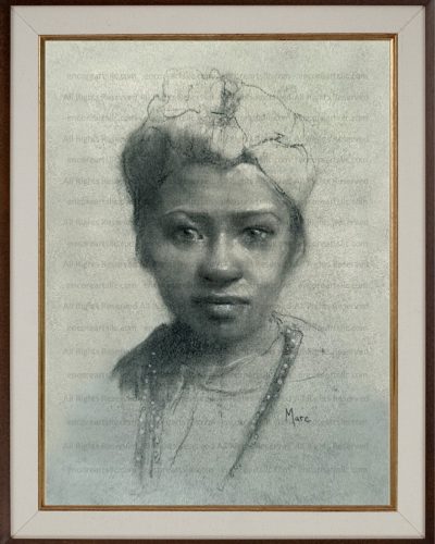 Eliza, Portrait in Charcoal, Art Print by Marc, Encore Arts, LLC