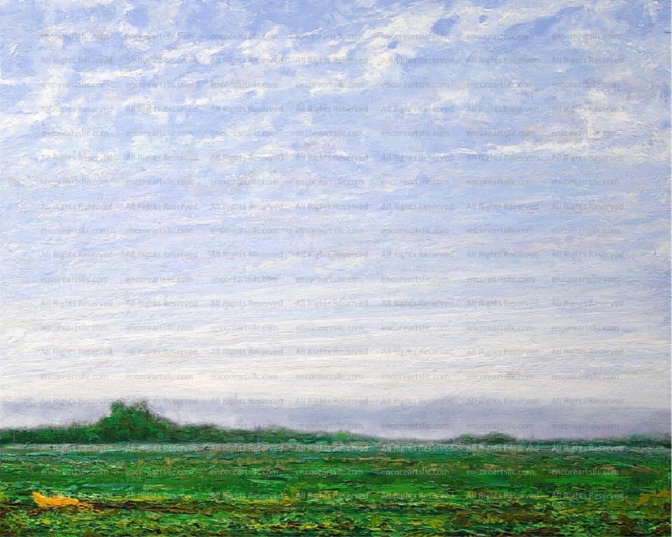 Irrigation Dam Print of Oil Painting