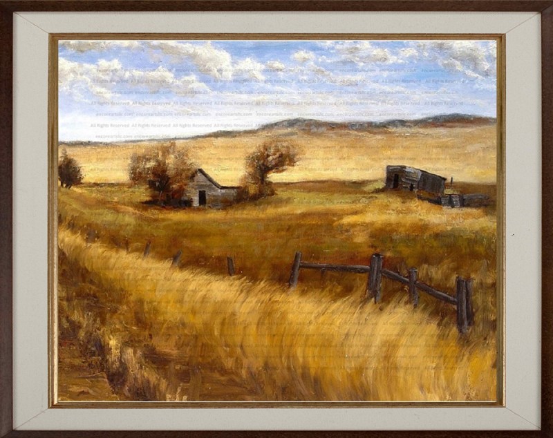 Abandoned Farm, Landscape in Oil, Art Print by Marc, Encore Arts, LLC