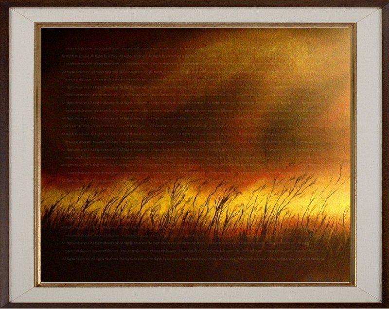 Burning the Fields, Landscape in Pastel, Art Print by Marc, Encore Arts, LLC
