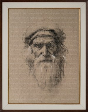 Samuel, Portrait in Charcoal, Art Print by Marc, Encore Arts, LLC